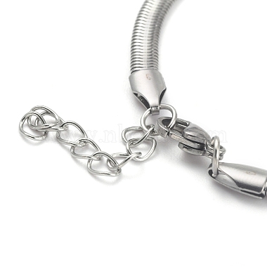 304 Stainless Steel Flat Snake Chain Bracelets(BJEW-O186-06B-P)-2
