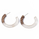 Accessoires de boucles d'oreilles en résine et bois de noyer(X-RESI-R425-01-A03)-1