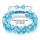 bracelet de perles tressées en verre rond étincelant(BJEW-SW00082-03)-2