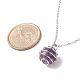 Natural Gemstone Cage Pendant Necklace with 304 Stainless Steel Cable Chains for Women(NJEW-JN03905-01)-7
