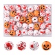 40Pcs 4 Colors Halloween Theme Printed Natural Wooden Beads(WOOD-FS0001-03)-1
