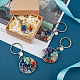 4Pcs 2 Style Natural Mixed Stone Keychains(KEYC-FH0001-13)-5