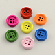 4-Hole Dyed Wooden Buttons(BUTT-R031-030)-1