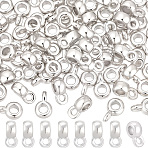 80Pcs Brass Tube Bails, Loop Bails, Cadmium Free & Lead Free, Barrel, Silver, 6x3.8x3mm, Hole: 1.2mm(KK-BBC0028-48S)