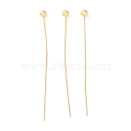 Brass Ball Head Pins, for Jewelry Making, Real 18K Gold Plated, 29.5x0.4mm, Head: 1.9mm(KK-N254-49D-G)