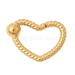 304 Stainless Steel Spring Gate Rings, Ion Plating(IP), Heart, Golden, 16x22.5x5.5mm(STAS-B128-40G)