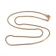 304 Stainless Steel Square Snake Chains Necklaces, with Lobster Clasps, Golden, 19.69 inch(50cm)(NJEW-K049-05G)