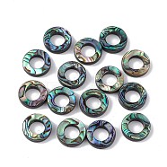 Natural Abalone Shell/Paua Shell Beads, Ring, Colorful, 15.3x3.5mm, Hole: 0.9mm, Inner diameter: 8mm(SSHEL-M021-06)