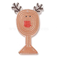 Christmas Theme Double-sided Printed Acrylic Pendants, Colorful, Deer, 41.5x25.5x2.2mm, Hole: 1.5mm(OACR-D013-01C)