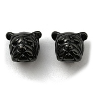 Ion Plating(IP) 304 Stainless Steel Puppy Beads, Pug, Electrophoresis Black, 12x13x10mm, Hole: 2mm(STAS-K152-01B)