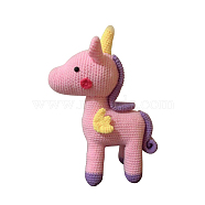 DIY Unicorn Doll Crochet Kit, Including Plastic Craft Eye & Locking Stitch Makers, Fiber Yard, Cotton, Iron & Plastic Crochet Hooks, Colorful, 2.2x1.6x0.3cm(DIY-I053-03)