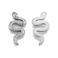 201 Stainless Steel Cabochons, Snake, Stainless Steel Color, 24x11x2mm(STAS-N099-07)