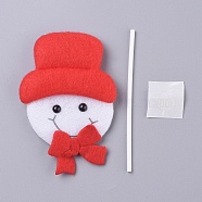 Snowman Shape Christmas Cupcake Cake Topper Decoration, for Party Christmas Decoration Supplies, Red, 97x66x10mm(DIY-I032-01)