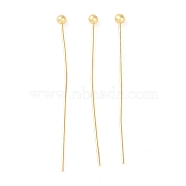 Brass Ball Head Pins, for Jewelry Making, Real 18K Gold Plated, 29.5x0.4mm, Head: 1.9mm(KK-N254-49D-G)