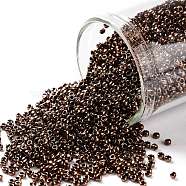 TOHO Round Seed Beads, Japanese Seed Beads, (222) Dark Bronze, 15/0, 1.5mm, Hole: 0.7mm, about 3000pcs/10g(X-SEED-TR15-0222)