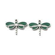 304 Stainless Steel Pendants, with Enamel, Dragonfly Charm, Stainless Steel Color, 11.5x16x1.5mm, Hole: 1.2mm(STAS-L022-179P-02)