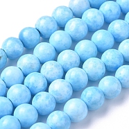 Assembled Synthetic Hemimorphite and Larimar Beads Strands, Dyed, Round, 6mm, Hole: 0.8mm, about 71 pcs/Strand, 16.14 inch(41 cm)(G-D0006-C01-6mm)