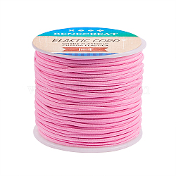 Elastic Cord, Polyester Outside and Latex Core, Pearl Pink, 2mm, about 50m/roll, 1roll/box(EW-BC0002-59)