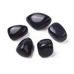 Synthetic Blue Goldstone Beads, Tumbled Stone, Vase Filler Gems, No Hole/Undrilled, Nuggets, 20~35x13~23x8~22mm(G-K302-A14)