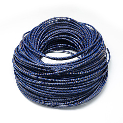 Leather Braided Cord, Royal Blue, 6mm, about 54.68 yards(50m)/bundle(WL-Q005-6mm-24)