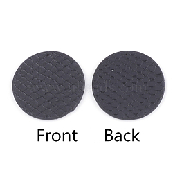 PU Leather Pendants, Flat Round, Black, 40x3mm, Hole: 1mm(X-FIND-T020-043B)