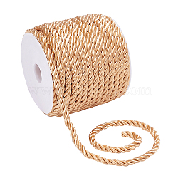 ELITE 3-Ply Polyester Braided Cord, Twisted Rope, for DIY Cord Jewelry Findings, Goldenrod, 5mm, about 18m/roll(OCOR-PH0001-27G)