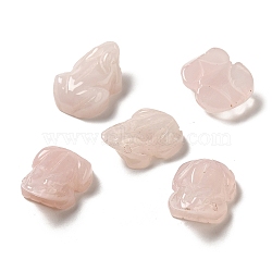 Natural Rose Quartz Frog Figurines, Reiki Energy Stone Display Decorations, for Home Feng Shui Ornament, 26~26.5x17~18x10mm(DJEW-Z005-03A)