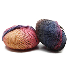 Rainbow Single-strand Dyed Thread Gradient Color Pure Wool Thread, Soft and Warm, for Hand-woven Shawl Scarf Hat, Colorful, about 196.85 Yards(180m)/Roll(YCOR-PW0001-001H)