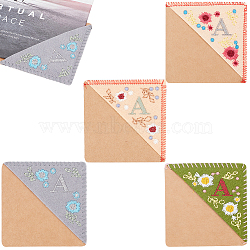 Gorgecraft 4Pcs 4 Style Letter A Felt Embroidery Corner Bookmarks, Seasonal Theme Hand Embroidered Flower Bookmark, Triangle Corner Page Marker, for Book Reading Lovers Teachers, Square, Mixed Color, 95x95x3mm, 1pc/style(FIND-GF0005-04)