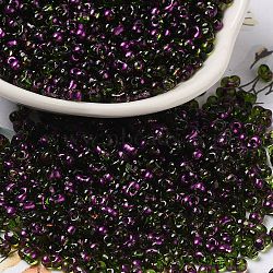 Spray Painted Glass Seed Beads, Peanut, Orchid, 4~5x2~2.5x2~2.5mm, Hole: 0.8~0.9mm, about 8500pcs/pound(SEED-F005-07A-03)