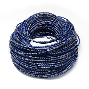 Leather Braided Cord, Royal Blue, 6mm, about 54.68 yards(50m)/bundle