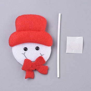 Snowman Shape Christmas Cupcake Cake Topper Decoration, for Party Christmas Decoration Supplies, Red, 97x66x10mm