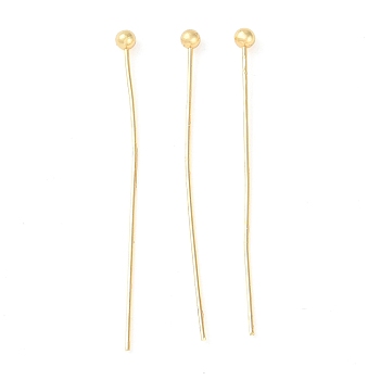 Brass Ball Head Pins, for Jewelry Making, Real 18K Gold Plated, 29.5x0.4mm, Head: 1.9mm