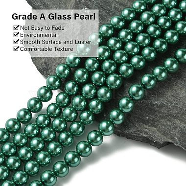 Brins de perles rondes en verre teinté écologique(HY-A002-8mm-RB118)-2