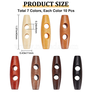 70pcs 7 style Natural Wood Buttons(DIY-GF0006-67)-2