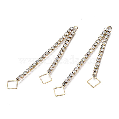Brass Pave Crystal Rhinestone Chain with Rhombus Big Pendants(KK-N216-422-03LG)-3