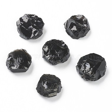 Flat Round Obsidian Beads