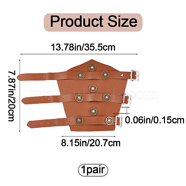 Adjustable PU Leather Cuff Wristband for Bikers(AJEW-WH0415-25A)-2