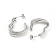 201 Stainless Steel Split Stud Earrings for Women(EJEW-F345-12P)-2