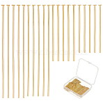 300Pcs 4 Styles Brass Flat Head Pins, Real 18K Gold Plated, 25.5~50x0.6~0.8mm, Head: 2mm(KK-ME0002-84)