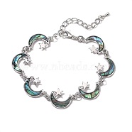 Moon Natural Abalone Shell/Paua Shell Link Bracelets for Women(FS5984-1)