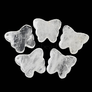Natural Quartz Crystal Pendants, Rock Crystal Pendants, Butterfly Charms, 27.5~30x32~34x8mm, Hole: 2mm(G-D087-01E)