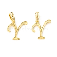 Rack Plating Eco-Friendly Brass Letter Pendants, Real 18K Gold Long-Lasting Plated, Cadmium Free & Lead Free, Letter.Y, 17x16x1.4mm, Hole: 6.5x3.3mm(KK-K265-02G-Y)