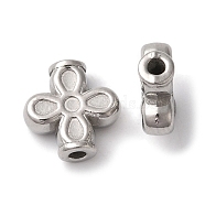 Non-Tarnish 304 Stainless Steel Beads, Flower, Stainless Steel Color, 10.5x10x4mm, Hole: 1.6mm(STAS-I305-166P)