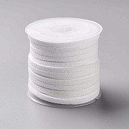 Faux Suede Cord, Faux Suede Lace, White, 3x1.5mm, about 5.46 yards(5m)/roll, 25rolls/bag(LW-R003-21)
