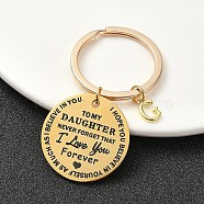 Valentine's Day Brass & 201 Stainless Steel Keychain, with Alloy Rings, Letter G, 6.2cm(KEYC-YW00097-07)