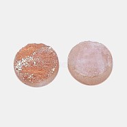 Electroplate Natural Druzy Crystal Cabochons, Flat Round, Dyed, Sandy Brown, 8x3~6mm(G-L047-8mm-10)