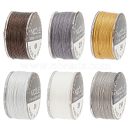 Elite 6 Rolls 6 Colors Nylon Beading Thread, Seed Bead Thread, Nylon String for Jewelry Beading Bracelets Making, Mixed Color, 0.1mm, about 50.31 Yards(46m)/Set, 1 roll/color(NWIR-PH0002-15)
