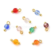 Glass Beads Pendants, with Brass Ball Head pins, Mixed Color, 8x4mm, Hole: 1.6mm, 9pcs/set(X-PALLOY-JF00547)