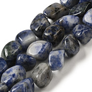 Natural Blue Spot Jasper Beads Strands, Nuggets, Tumbled Stone,, 11.5~24x9~14x6.5~11mm, Hole: 1.1mm, about 26pcs/strand, 15.35~16.06''(39~40.8cm)(G-B078-D33-04)